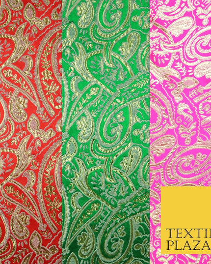 Intricate Paisley Oriental Chinese Brocade Metallic Satin Jacquard Fabric 59"