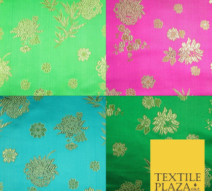 Traditional Oriental Chinese Brocade Metallic Floral Satin Jacquard Fabric 59"