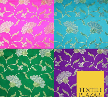 Traditional Oriental Chinese Brocade Metallic Floral Satin Jacquard Fabric 59"