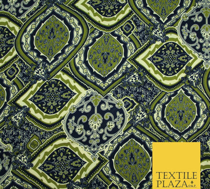 Premium Abstract Animal Mosaic Retro Printed Bubble Crepe Dress Fabric 58" 147cm