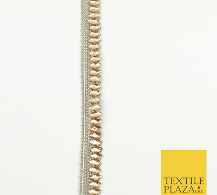 White Gold Infinite Diamonte Stone Trimming Ribbon Border Lace Ethnic Gota(X201)