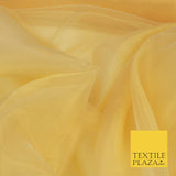 GOLD Premium Plain Organza Fabric Dress Curtains 280cm Extra Wide 1560