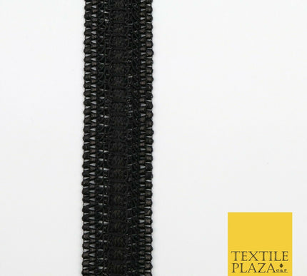 ALL BLACK Woven 3D Threaded Metallic Trimming Gota Border Indian Ethnic X219
