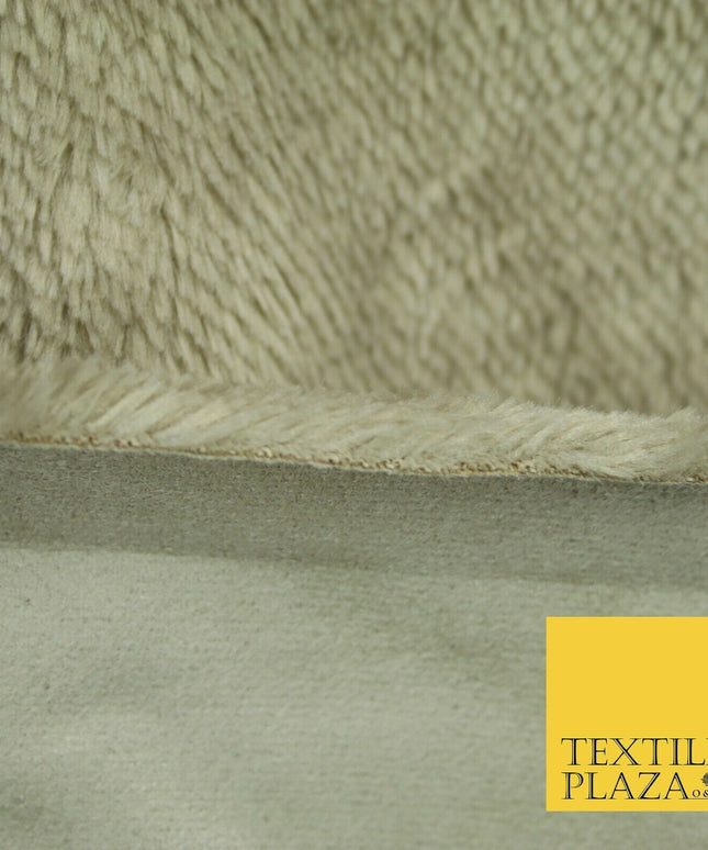 Soft Plain STONE Textured Short Pile Faux Fur Fabric with Suede Backing 2298