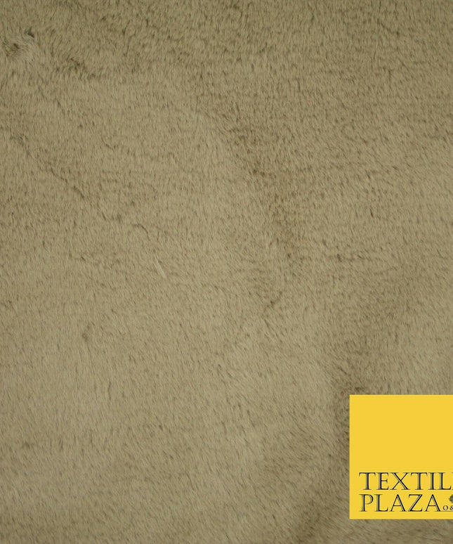 High Quality Luxury Soft TAN BEIGE Suede Backed Short Pile Faux Fur Fabric 2303