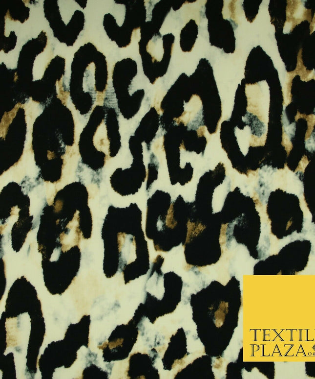 Jungle Leaves Floral Animal Cheetah Print Soft Stretch Jersey Dress Fabric Craft