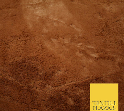 Super Soft TERACOTTA RUST Plush Suede Back Short 1cm Pile Faux Fur Fabric 2294