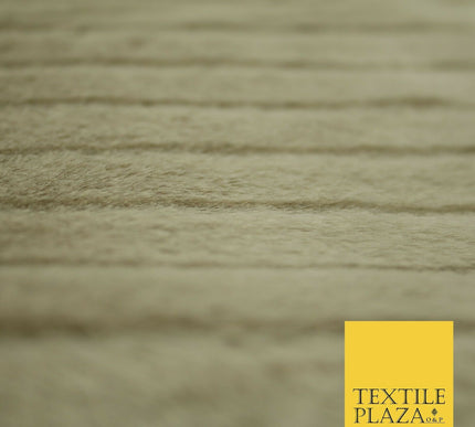 High Quality Luxury TAUPE Striped Lines Silky Short Pile Faux Fur Fabric 2301