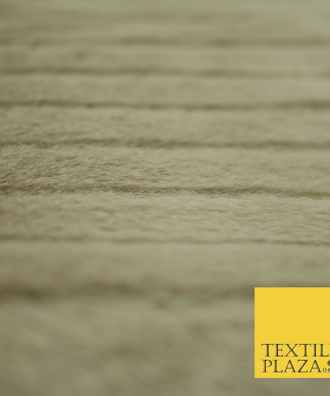 High Quality Luxury TAUPE Striped Lines Silky Short Pile Faux Fur Fabric 2301