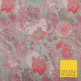 PINK BLUSH Floral Gardenia Metallic Detail Brocade Dress Fabric Woven Fancy 1555