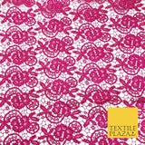 CERISE PINK Premium Guipure Intricate Lace Dress Fabric Wedding Bridal 4Cols 857