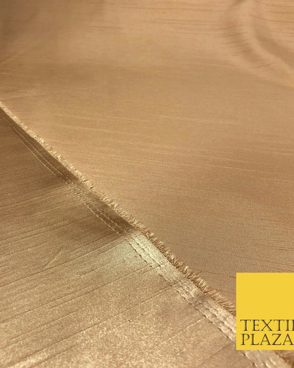 HONEY GOLD Satin Backed Dupion SHANTUNG Raw Silk Fabric 100%Polyester 45" MG893
