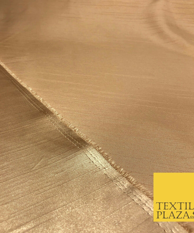 HONEY GOLD Satin Backed Dupion SHANTUNG Raw Silk Fabric 100%Polyester 45" MG893