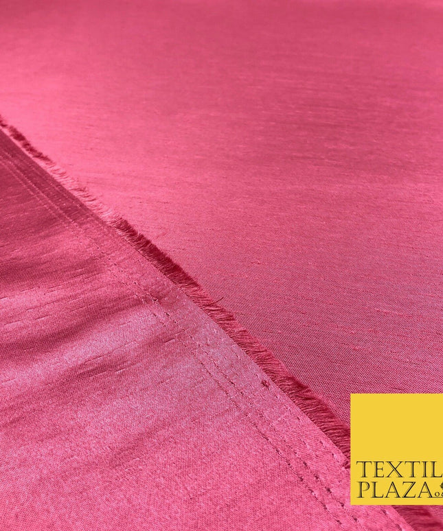 STRAWBERRY Satin Backed Dupion SHANTUNG Raw Silk Fabric 100% Polyester 45" MG889