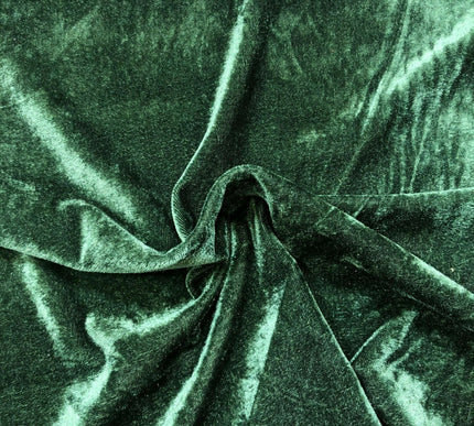 Bottle Green Soft Plain Velvet Fabric Material - 58" - Dress More Colours PA505