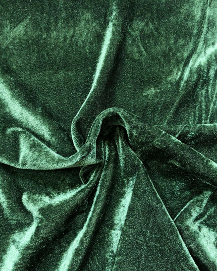 Bottle Green Soft Plain Velvet Fabric Material - 58" - Dress More Colours PA505