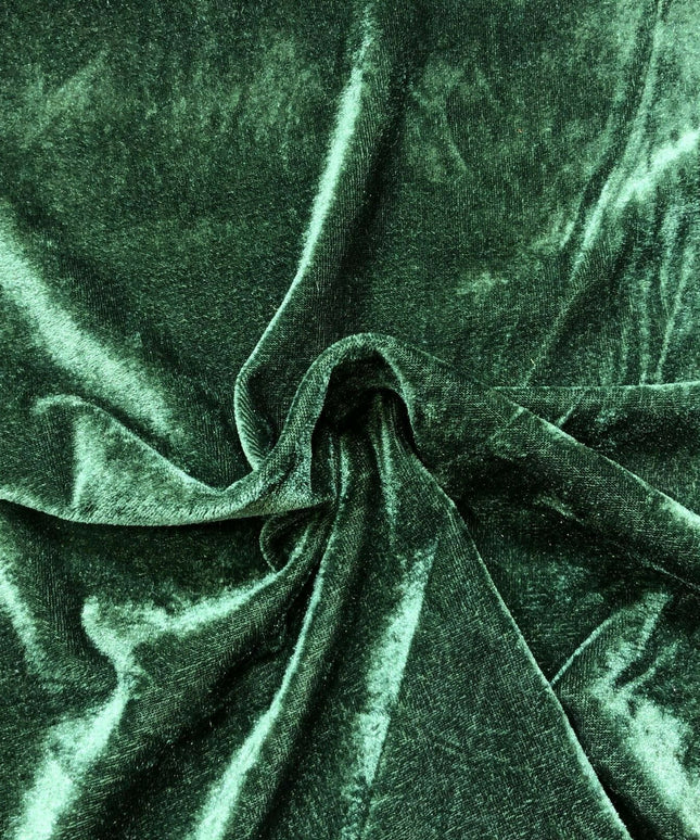 Bottle Green Soft Plain Velvet Fabric Material - 58" - Dress More Colours PA505