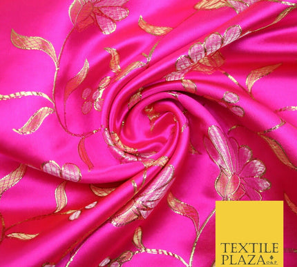 Traditional Oriental Chinese Brocade Metallic Floral Satin Jacquard Fabric 59"
