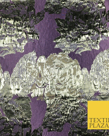 LILAC Luxury Flower Textured Brocade Jacquard Dress Fabric Metallic Fancy 1442
