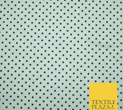 White Navy Blue Red Pin Dot Polka Small Spotted Poly Cotton Fabric Dress Craft