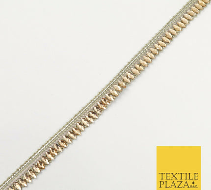 White Gold Infinite Diamonte Stone Trimming Ribbon Border Lace Ethnic Gota(X201)