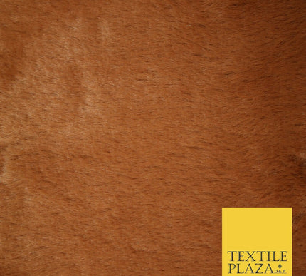 Super Soft TERACOTTA RUST Plush Suede Back Short 1cm Pile Faux Fur Fabric 2294