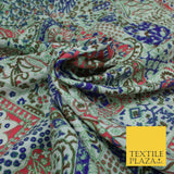 Purple Patchwork Style Printed 100% PURE Dupion Silk Fabric Slub Handloom 1810