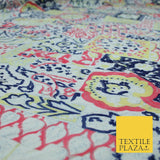 Yellow Patchwork Style Printed 100% PURE Dupion Silk Fabric Slub Handloom 1809