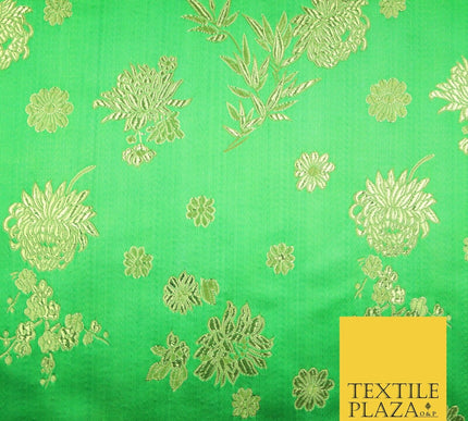 Traditional Oriental Chinese Brocade Metallic Floral Satin Jacquard Fabric 59"