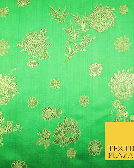 Traditional Oriental Chinese Brocade Metallic Floral Satin Jacquard Fabric 59"