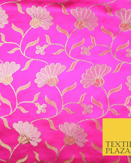 Traditional Oriental Chinese Brocade Metallic Floral Satin Jacquard Fabric 59"