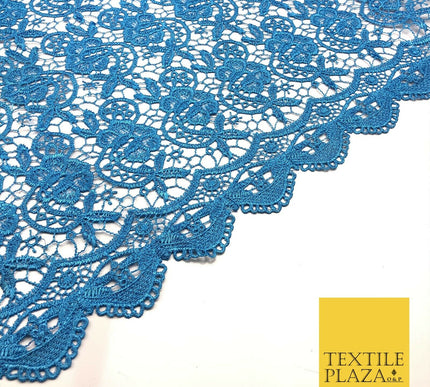 BLUE Premium Guipure Intricate Lace Dress Fabric Wedding Bridal 4 Cols 858