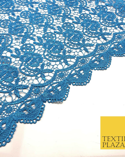 BLUE Premium Guipure Intricate Lace Dress Fabric Wedding Bridal 4 Cols 858