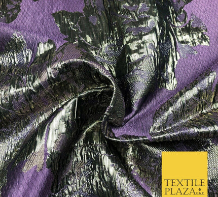 LILAC Luxury Flower Textured Brocade Jacquard Dress Fabric Metallic Fancy 1442