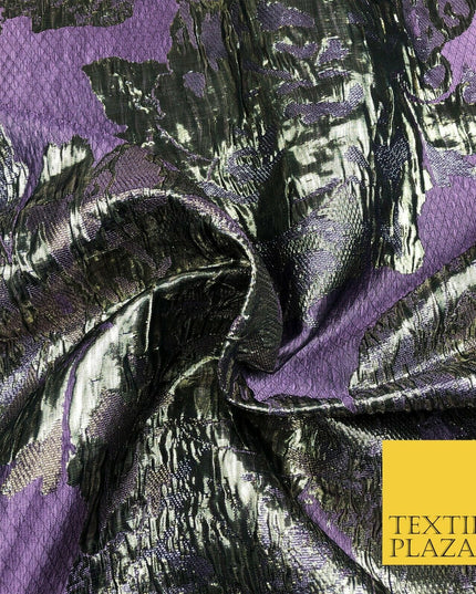 LILAC Luxury Flower Textured Brocade Jacquard Dress Fabric Metallic Fancy 1442