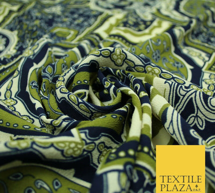 Premium Abstract Animal Mosaic Retro Printed Bubble Crepe Dress Fabric 58" 147cm