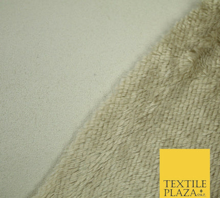 Soft Plain STONE Textured Short Pile Faux Fur Fabric with Suede Backing 2298