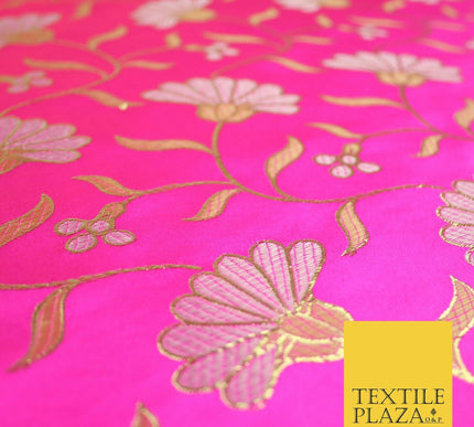 Traditional Oriental Chinese Brocade Metallic Floral Satin Jacquard Fabric 59"