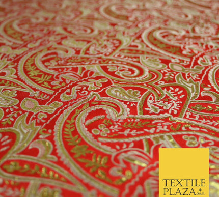 Intricate Paisley Oriental Chinese Brocade Metallic Satin Jacquard Fabric 59"