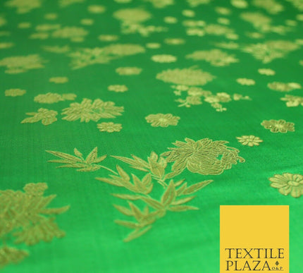 Traditional Oriental Chinese Brocade Metallic Floral Satin Jacquard Fabric 59"