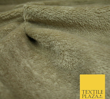 Soft Plain STONE Textured Short Pile Faux Fur Fabric with Suede Backing 2298