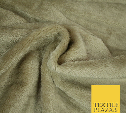 Soft Plain STONE Textured Short Pile Faux Fur Fabric with Suede Backing 2298