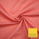 Dusty Salmon Pink Luxury Plain Cotton Linen Fabric 10 Colours Dress Craft 571