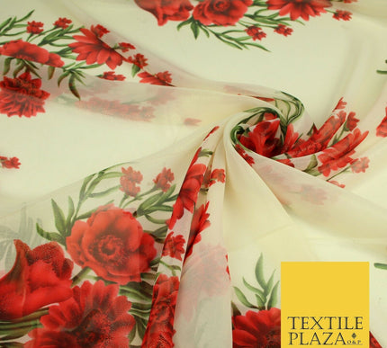 Various Floral Printed Gold Metallic Shimmer Georgette Dress Fabric Shaded Drape