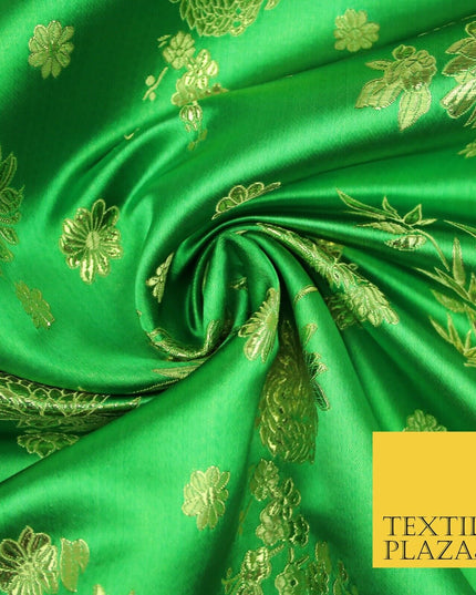 Traditional Oriental Chinese Brocade Metallic Floral Satin Jacquard Fabric 59"