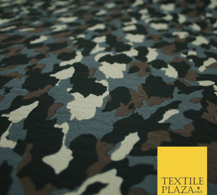 Premium Abstract Animal Mosaic Retro Printed Bubble Crepe Dress Fabric 58" 147cm