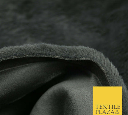 Luxury Plush Soft DUSTY GREY Suede Backed Short Pile Faux Fur Fabric 2296