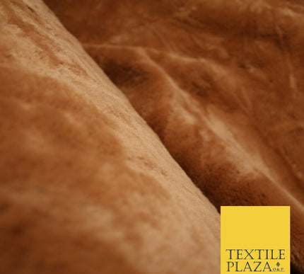 Super Soft TERACOTTA RUST Plush Suede Back Short 1cm Pile Faux Fur Fabric 2294