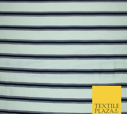 Premium Striped Palm Trees Elephant Retro Printed Bubble Crepe Dress Fabric 58"