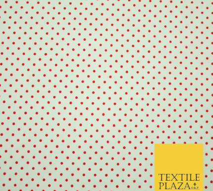 White Navy Blue Red Pin Dot Polka Small Spotted Poly Cotton Fabric Dress Craft